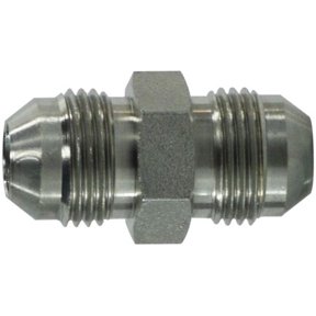 7/16-20 JIC Tube Union, Straights Steel 37 Degree JIC Flare, Hydraulics
