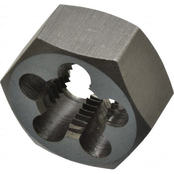 7/16-20 UNF Thread, 7/8" Hex Rethreading Die High Speed Steel, 7/16" Thick