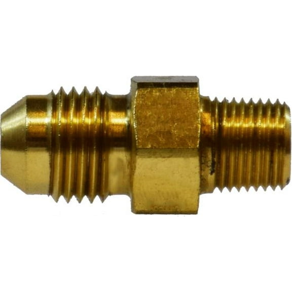 7/16-20 X 3/8 M JIC X MIP Adapter, JIC 37 Deg Flare, Brass Fittings