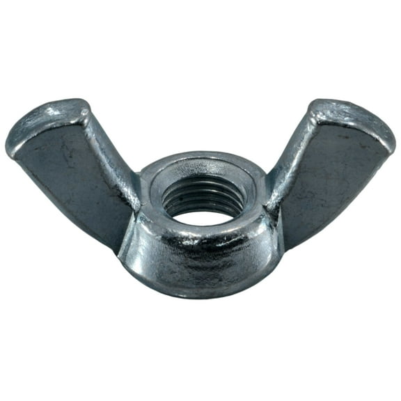 7/16"-20 Zinc Plated Steel Fine Thread Wing Nuts (6 pcs.)