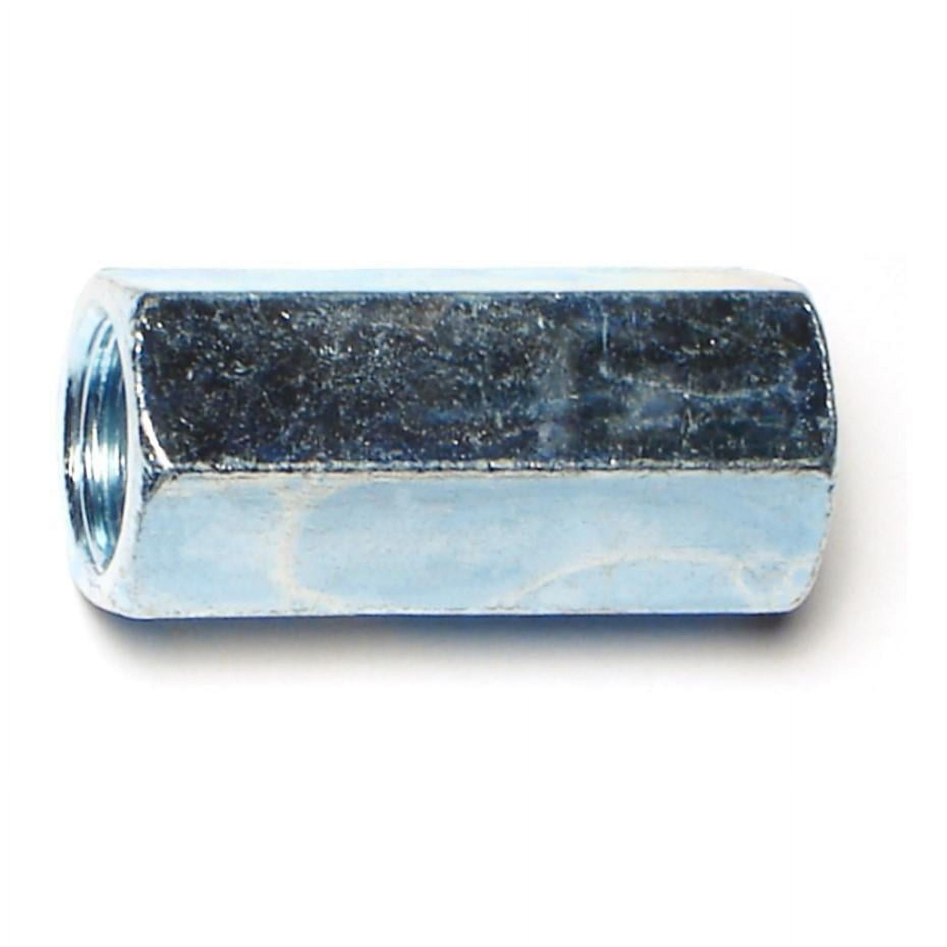7/16"-20 x 1-1/4" Zinc Plated Steel Fine Thread Rod Coupling Nuts (6 pcs.)