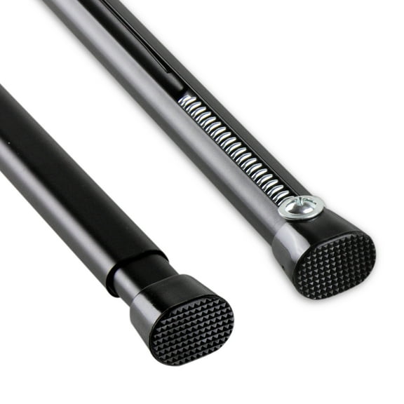 7/16" Dia Adjustable 22" to 36" Oval Spring Tension Rod Black