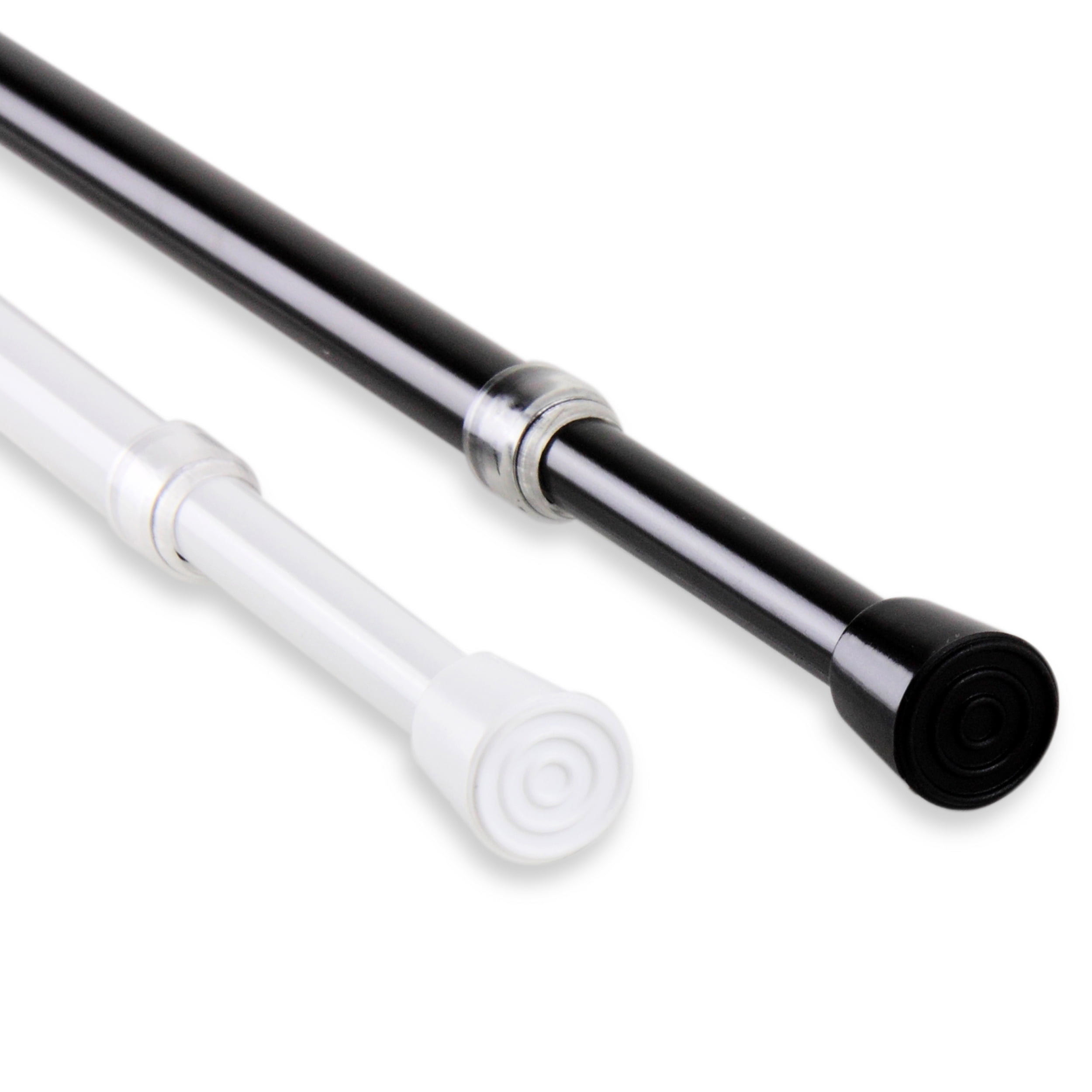 7/16" Dia Adjustable 28" to 48" Round Spring Tension Rod White