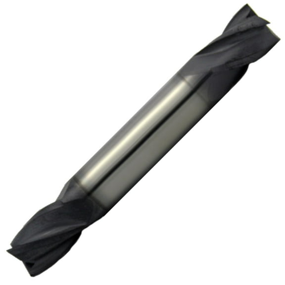 7/16" Diameter 4 Flute Double End 30 Carbide End Mill ALTiN Coated,5/8"Length of Cut, 7/16" Shank, 3" OAL