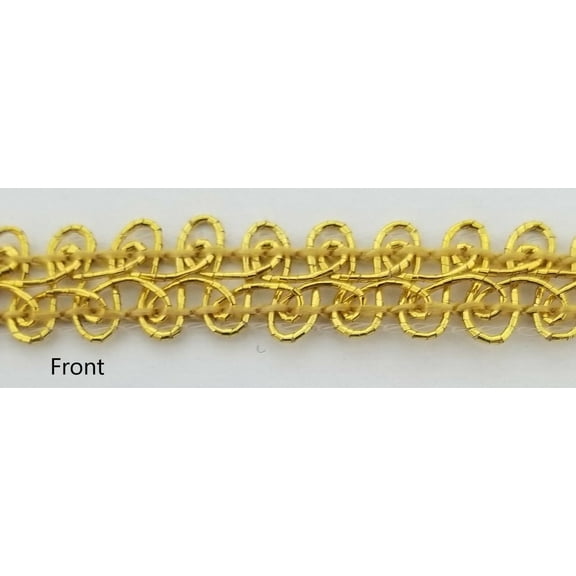 7/16'' Metallic French Chinese Braid Gimp Trimming - 18 Continuous Yards - MADE IN USA