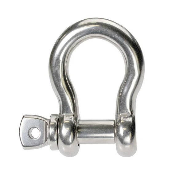 7/16" Stainless Steel Screw Pin Anchor Shackle - Import - 1 Ton