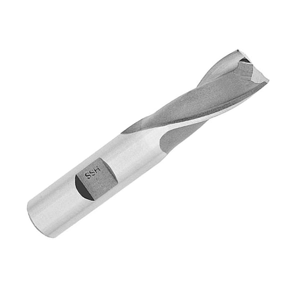 7/16" X 3/8" HSS 2 Flute Single End End Mill, Qualtech, DWCT314