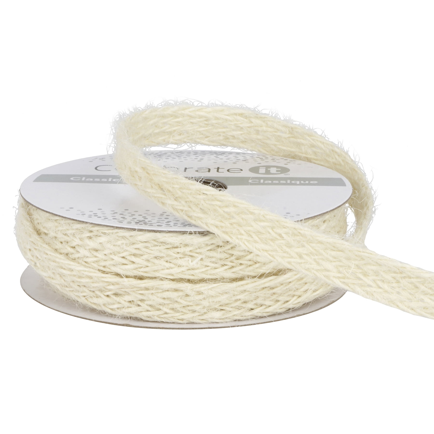 Celebrate It 7/16" x 7yd. Ivory Jute Ribbon - Braided, Non-Wired, Ideal for Gift Wrapping, Baskets & Rustic Decor, 12 Pack