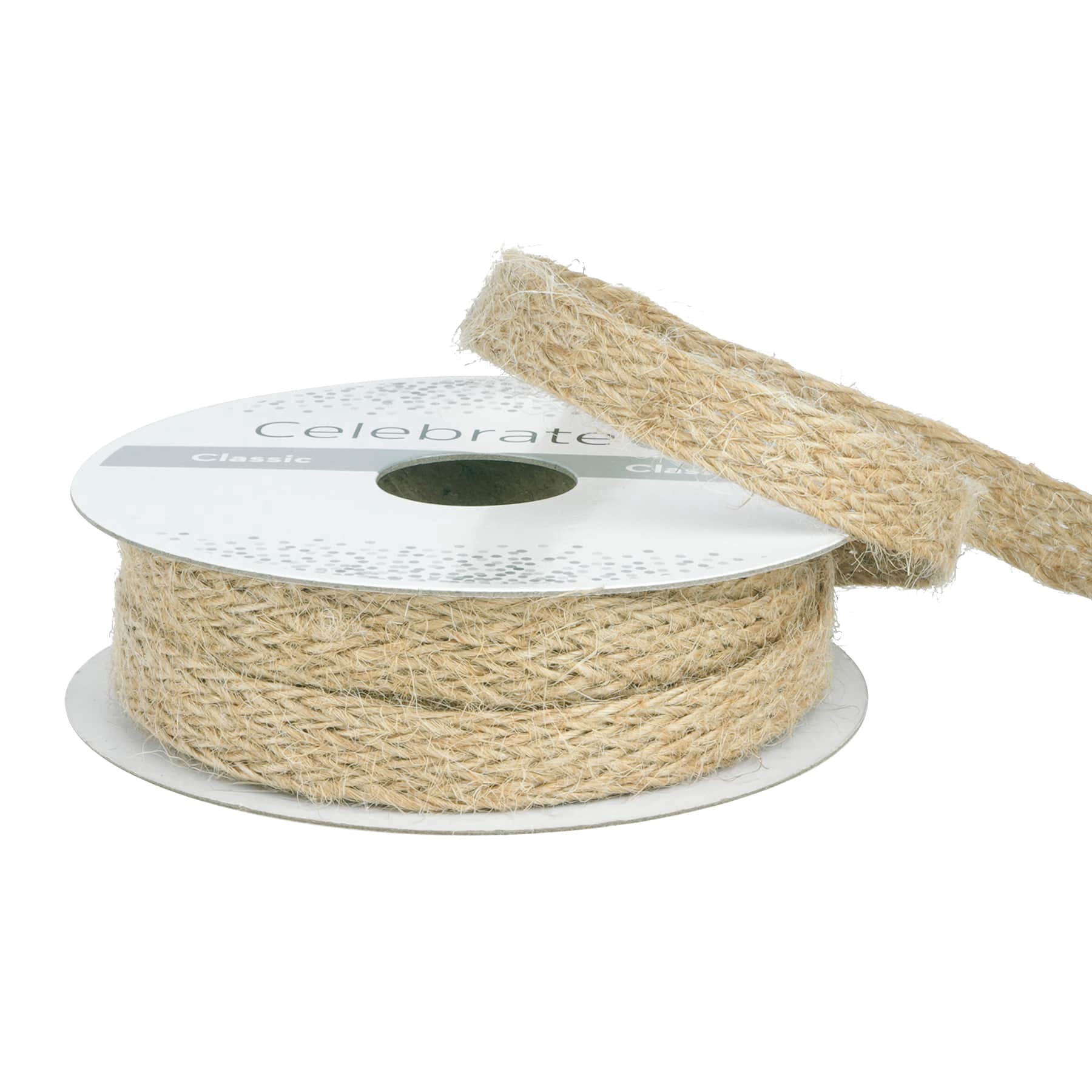 Celebrate It 7/16" x 7yd. Natural Jute Ribbon - Braided, Non-Wired, Ideal for Gift Wrapping, Baskets & Rustic Decor, 12 Pack