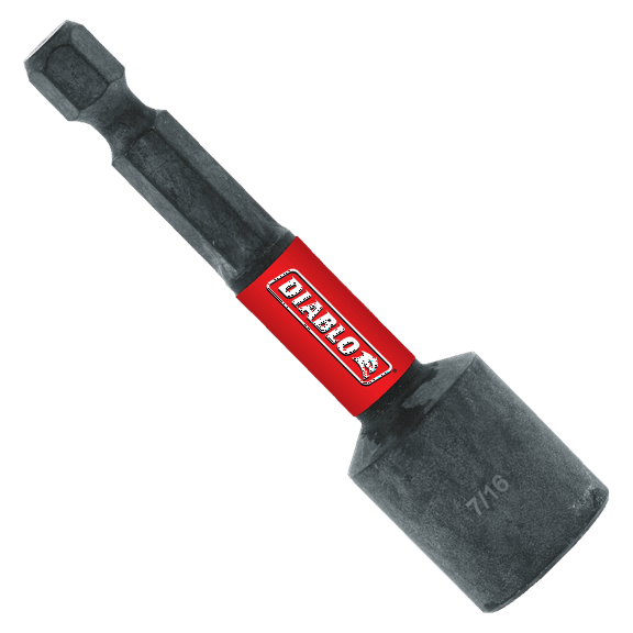 Diablo 7/16 in. X 2-9/16 in. L Black Oxide Magnetic Nut Setter 1 pc