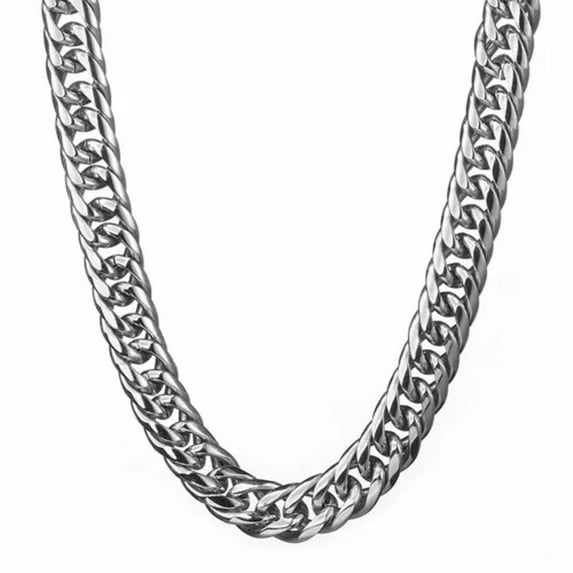 7-18mm 316L Stainless Steel Links Silver Curb Cuban Chain Men Necklace 7"-40"