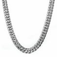 thumbnail image 1 of 7-18mm 316L Stainless Steel Links Silver Curb Cuban Chain Men Necklace 7"-40", 1 of 5