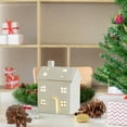 thumbnail image 1 of 7.1IN Ceramic Christmas Village Church with LED Illumination - Lighted Holiday House Display with Snow Effect, Desktop Winter Scene Decor for Home & Mantel (L), 1 of 4