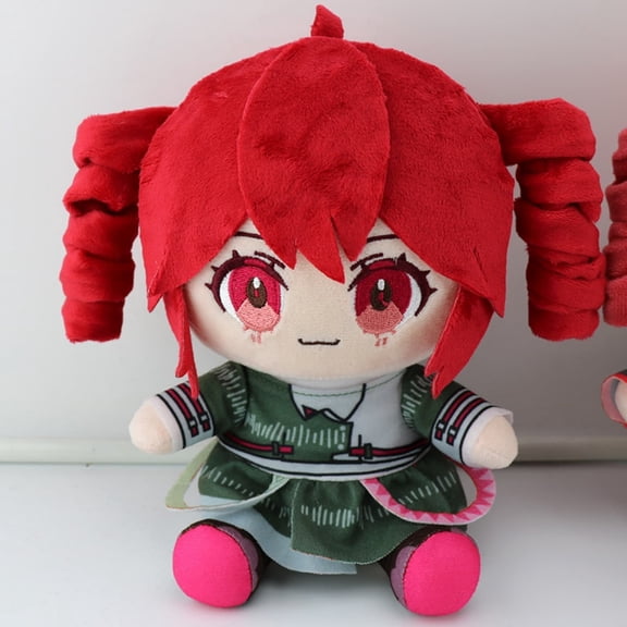 7.1Inch Kasane Teto Virtual Singer Plush Doll Cute Anime Character Standing Stuffed Toy(Red)