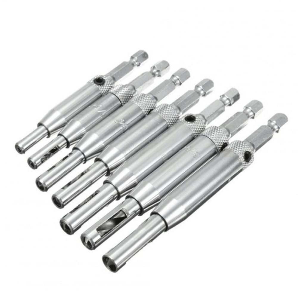 7+1Set Door Window Hinge Drill Bits Set Pilot Hole Saw Tool Woodworking Tool For Household Furniture