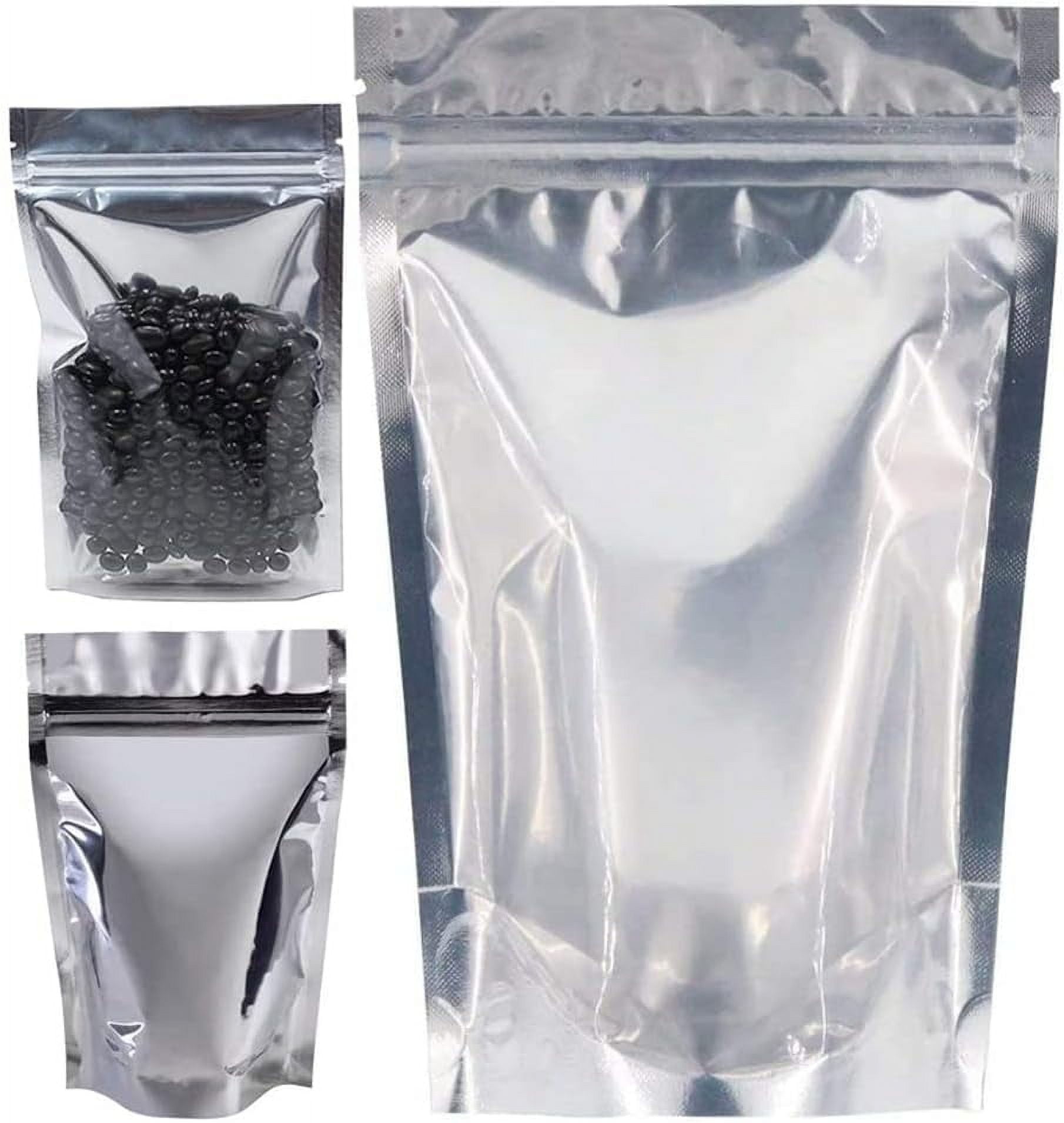 100 Pack Resealable Mylar Bags - 7.1 x 10.2 Inch Smell Proof Bags