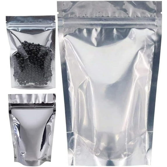 7.1X10.2 Inch Bags, 100PCS Stand Up Aluminum Foil Bags,Smell Proof Bags,Resealable Airtight Mylar Bag,Food Pouches