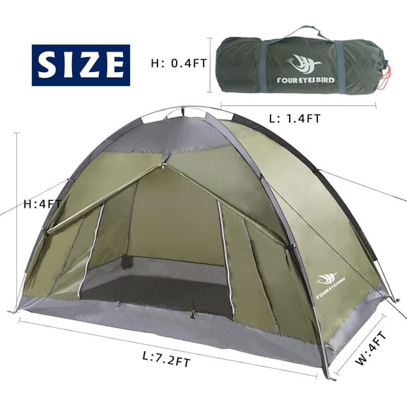 7.2 × 4 × 4 Feet Single Backpack Tent, Waterproof Camping and Hiking Tent can be Used by One Person, Light and