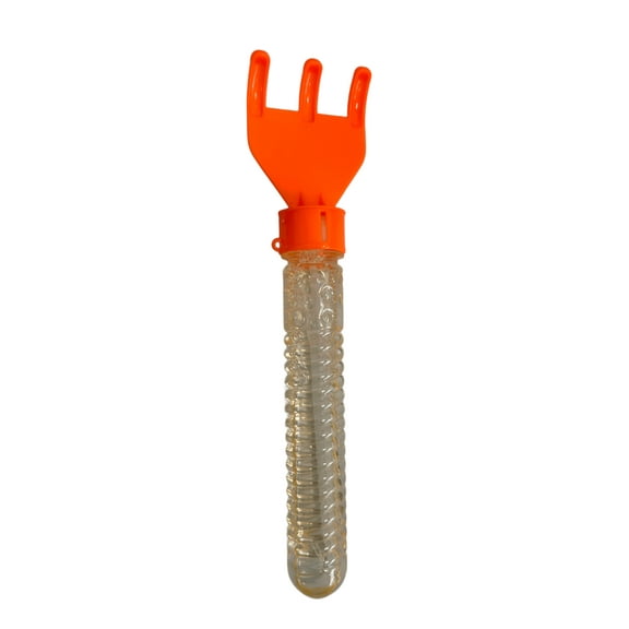 7.2 in Bubble Wands Rake Orange, Perfect for Summer and Spring Fun, Refillable, Wand for Endless Outdoor Bubble Blowing Joy, Just Add Your Own Solution and Keep the Fun Going