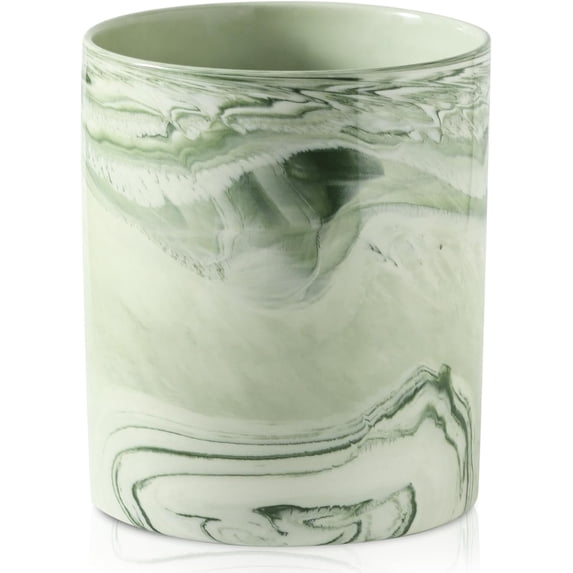 Large Utensil Holder for Kitchen Counter, Marble Utensil Crock Spatula Holder for Countertop Cooking Tools Storage Caddy Farmhouse Kitchen Decor (Marble-Green)