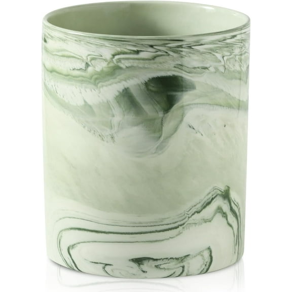 Large Utensil Holder for Kitchen Counter, Marble Utensil Crock Spatula Holder for Countertop Cooking Tools Storage Caddy Farmhouse Kitchen Decor (Marble-Green)