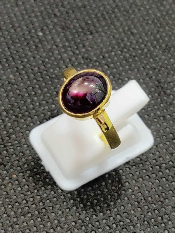 7.20Cts Natural Old Khooni Ruby Bezel Set Ring 14k Yellow Gold Ring