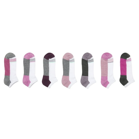 7-21 Pairs of Everlast Women's Assorted Fashioned Low Cut Ankle No show Socks 9-11 (Pink, 14 Pack)