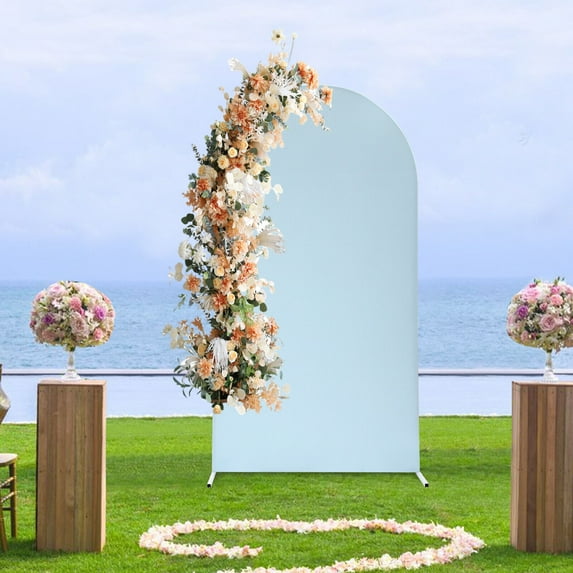 7.22ft Wedding Arch Backdrop Stand Balloon Arch Frame Kit with Cloth Cover Red, Blue