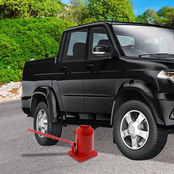 7.24*6.29in Alloy Steel Red Hydraulic Stubby Low Profile Welded Bottle Jack for Military Applications Agriculture