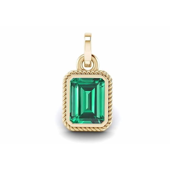 7.25 Carat Natural Emerald Gemstone Teardrop Pendant for Men And Women Panchdhatu Gold plated Birthstone Jewelry