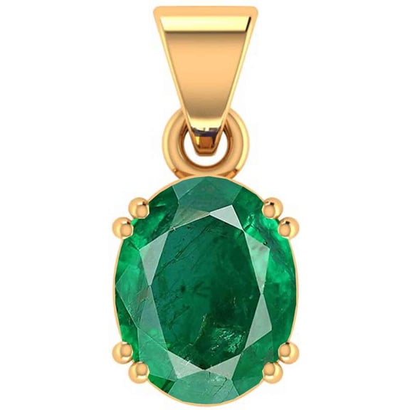 7.25 Carat Natural Emerald Gemstone Teardrop Pendant for Men And Women Panchdhatu Gold plated Birthstone Jewelry