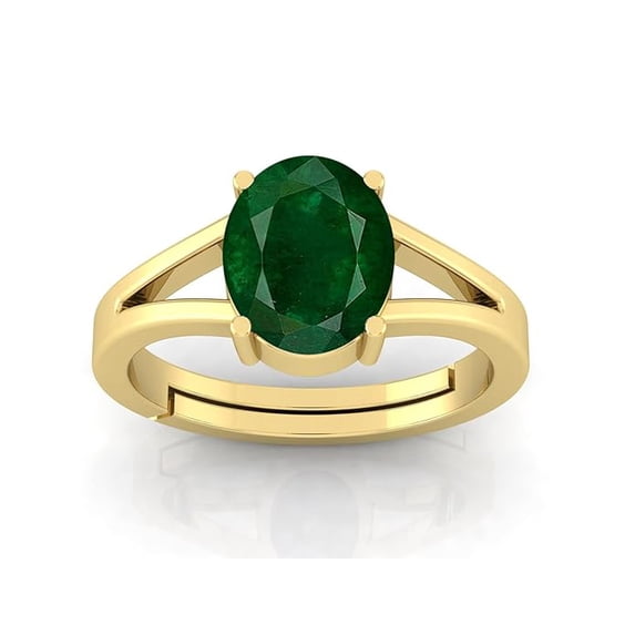 7.25 Carat Original Natural Emerald Panna May Birhtstone Silver Adjustable Ring For Women And Men