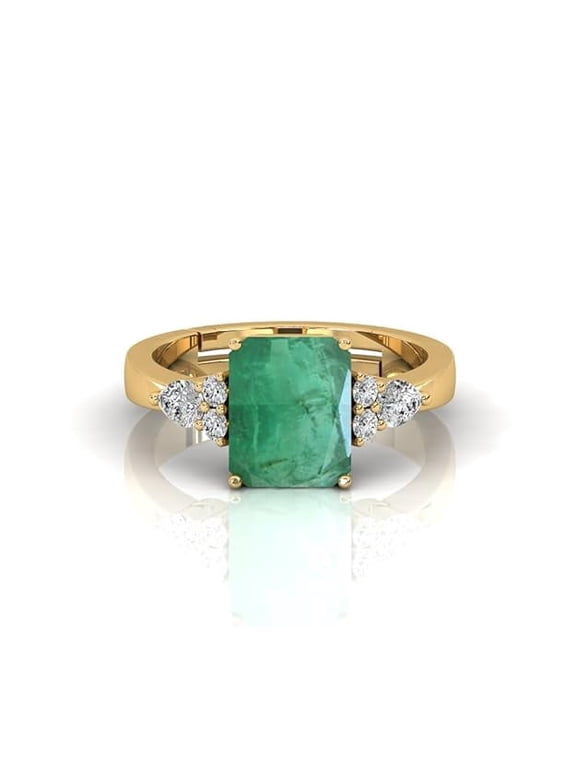 7.25 Carat Vintage Natural Emerald Gemstone Engagement Ring For Art Deco Unique Adjustable Ring For Women And Men