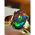 thumbnail image 1 of 7.25 CaratNatural Black Fire Opal Ring Handmade 925 Sterling Silver Opal Ring Engagement, 1 of 4