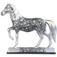 thumbnail image 1 of 7.25 Inch Silver Toned Engraved Horse Trotting Statue, 1 of 3