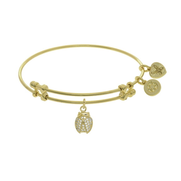7.25 Inches Lady Bug Bangle Bracelet Adjustable