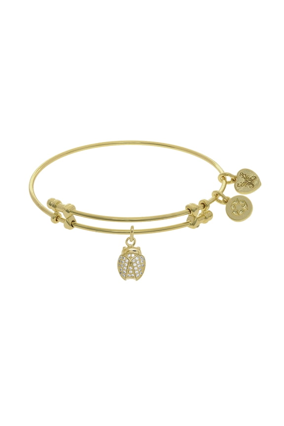 7.25 Inches Lady Bug Bangle Bracelet Adjustable