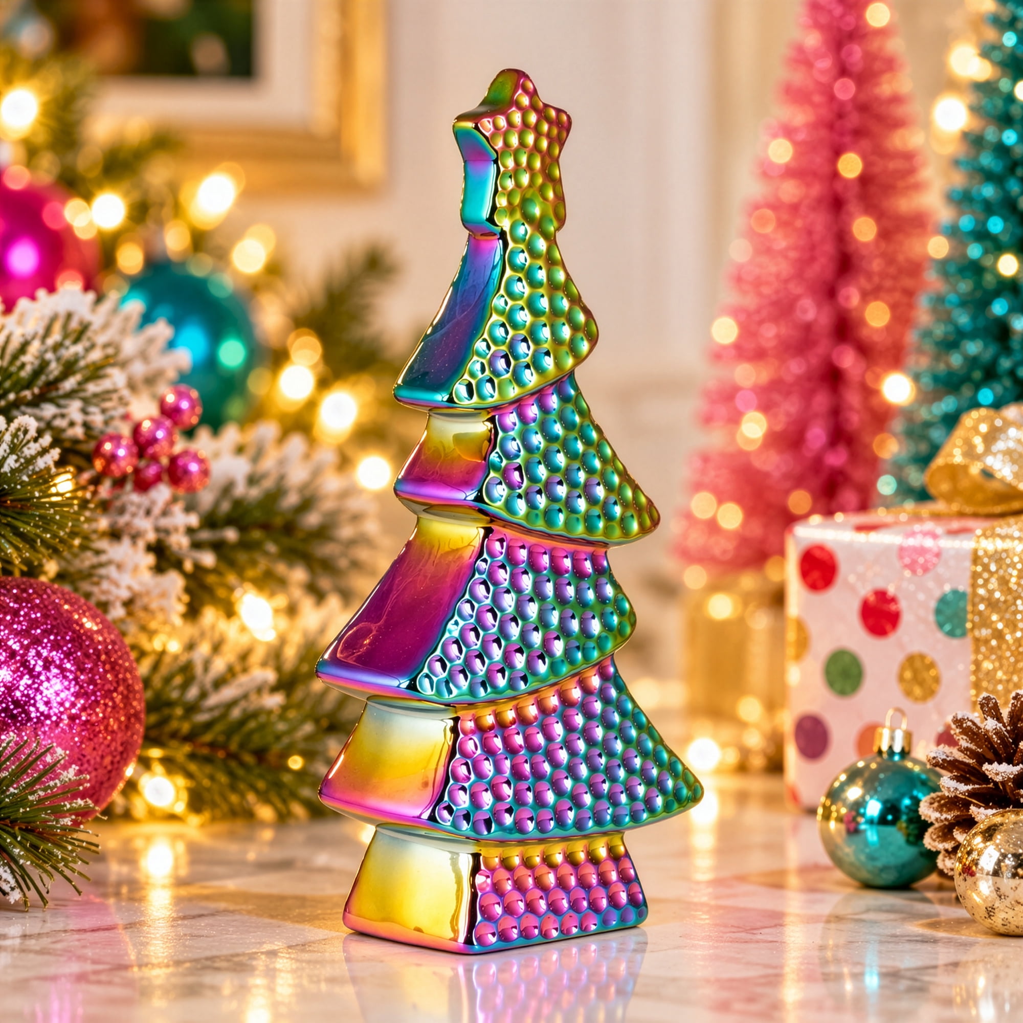 Northlight Metallic Iridescent Textured Christmas Tree Decoration - 7.5"