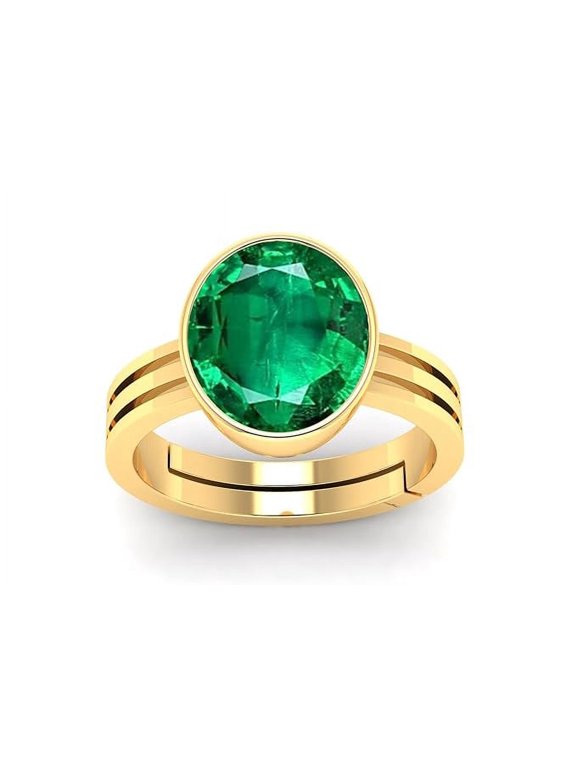 7.25 Ratti Panna Stone Original Certified Panna Stone Emerald Ring Adjustable Woman Man Ring