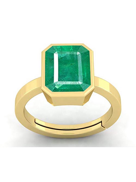 7.25 Ratti Panna Stone Original Certified Panna Stone Emerald Ring Adjustable Woman Man Ring