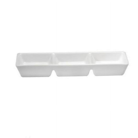 7.25 x 2.4 in. Fusion 3-Compartment Dish White
