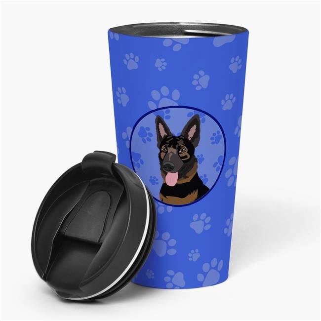 7.25 x 3.5 in. Unisex German Shepherd Bicolor Stainless  German Shepherd Bicolor  Stainless Steel 16 oz  Tumbler, Blue main image 0