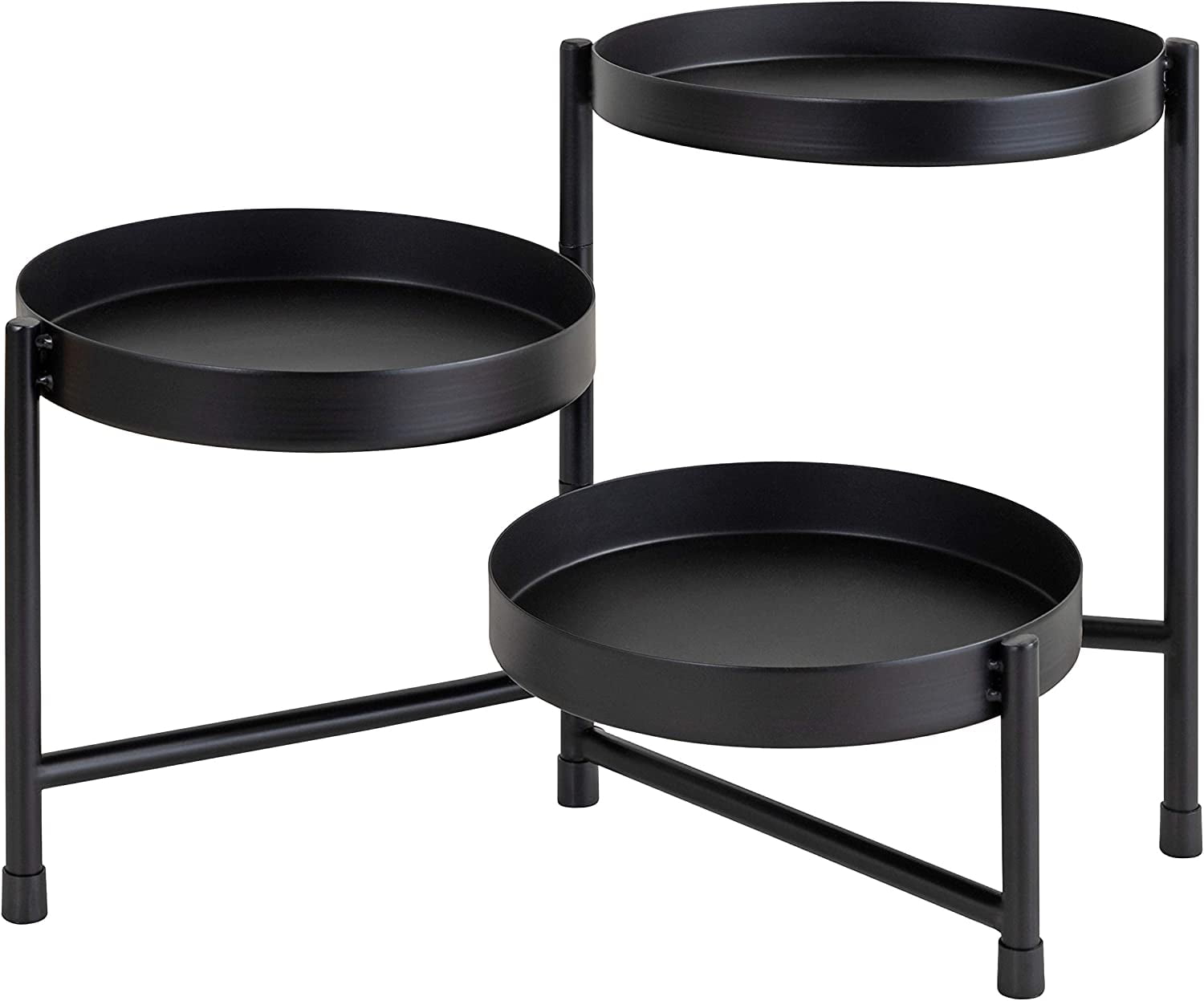7 25 x 7 25 x 10 black indoor multi tiered plant stand for tabletop