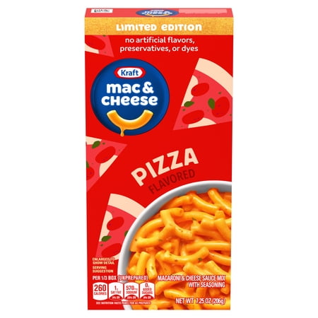 Kraft Pizza Flavored Mac & Cheese Macaroni and Cheese Dinner, 7.25 oz Box