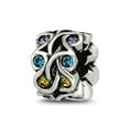 thumbnail image 1 of 7.27mm 925 Sterling Silver Polished Reflections Crystals Mandala Spacer Bead Charm Pendant Necklace for Women, 1 of 2