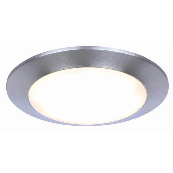 7.28-Inch LED Flush Mount Disk Light Brushed Nickel Finish, Slim Low Profile Ceiling Fixture for Contemporary, Transitional, or Classic Interiors