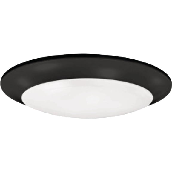 7.28-Inch LED Flush Mount Disk Light Matte Black Finish, Slim Low Profile Ceiling Fixture for Contemporary, Transitional, or Classic Interiors
