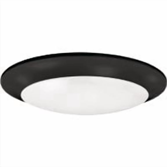 7.28-Inch LED Flush Mount Disk Light Matte Black Finish, Slim Low Profile Ceiling Fixture for Contemporary, Transitional, or Classic Interiors