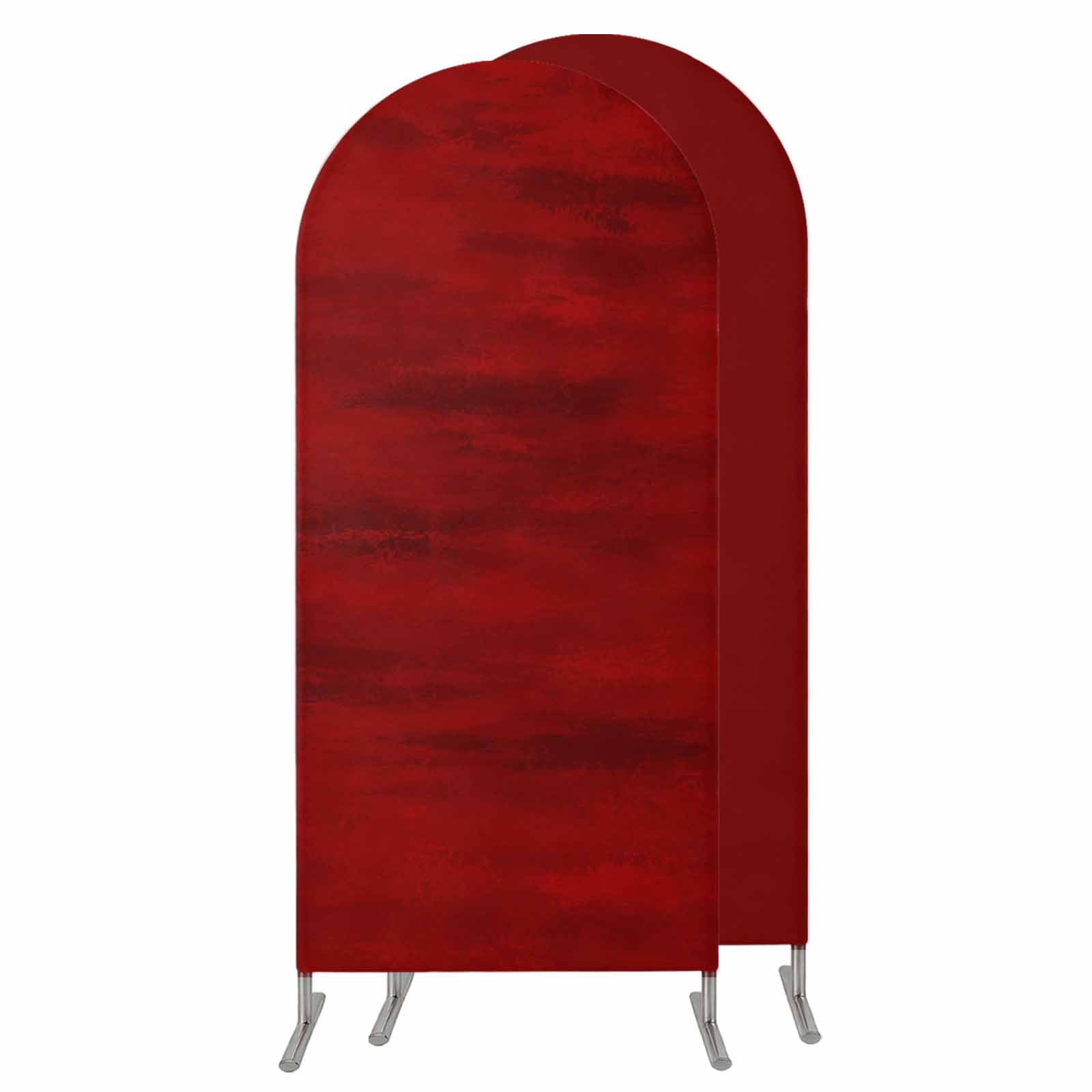 Simple Rustic Arch 7.2FT Arch Backdrop Covers, Dark Red Texture Wedding Arch Cover ...