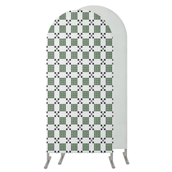 7.2FT Arch Backdrop Covers, Green Black Plaid Wedding Arch Cover ...